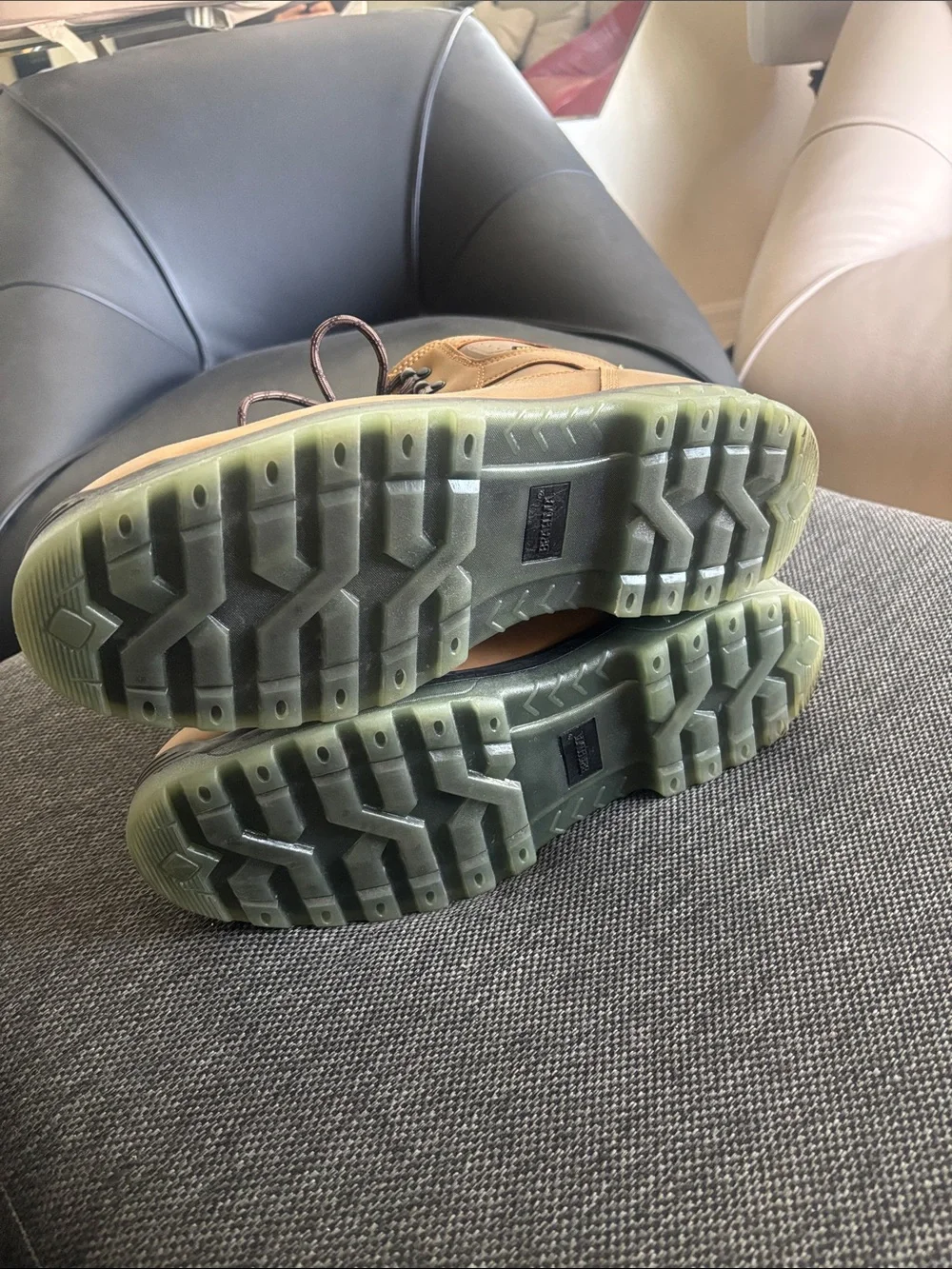 Brahma Tan Work Boots with Green Outsole